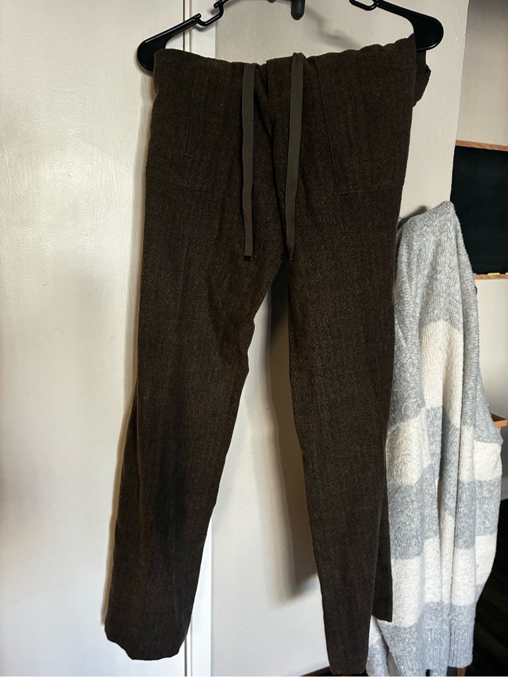 Cartonnier Dark Brown Straight-Leg Drawstring Trousers